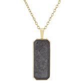 Gold IP Finish Stainless Steel Forged Carbon Dog Tag on 20 -22  Adjustable Rounded Box Chain
